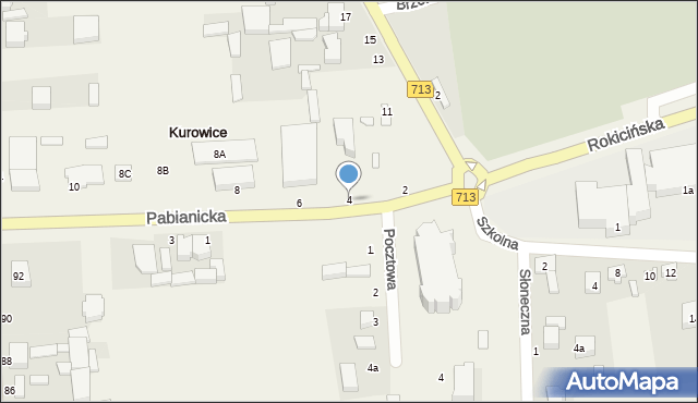 Kurowice, Pabianicka, 4, mapa Kurowice