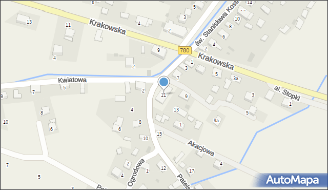Kwaczała, Patelskiego, 11, mapa Kwaczała