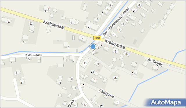 Kwaczała, Patelskiego, 7, mapa Kwaczała