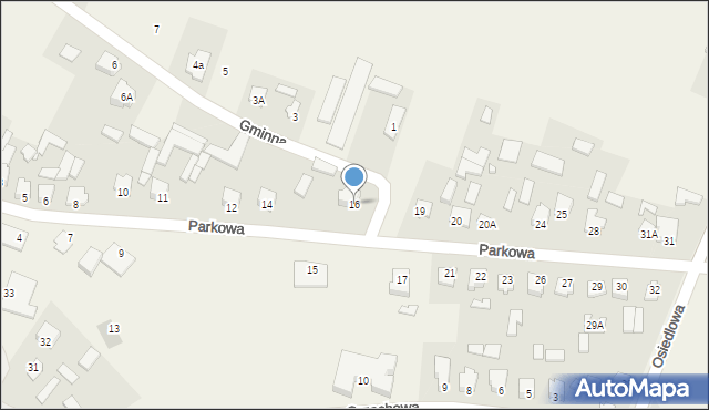 Łabunie, Parkowa, 16, mapa Łabunie