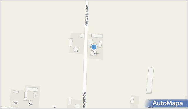 Łabunie, Partyzantów, 2, mapa Łabunie