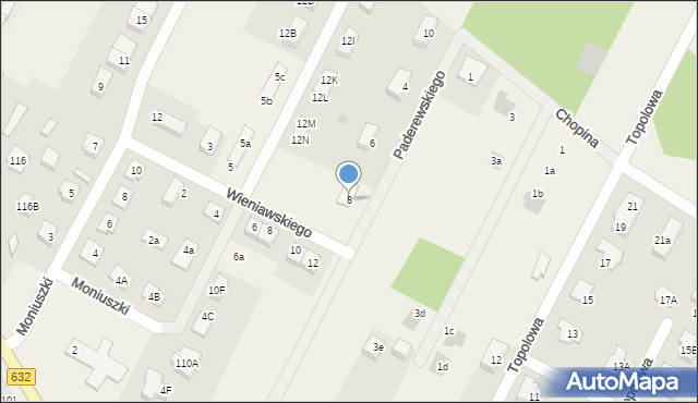 Łajski, Paderewskiego Ignacego Jana, 8, mapa Łajski