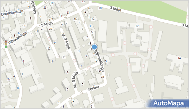 Łańcut, Paderewskiego Ignacego Jana, 12, mapa Łańcut