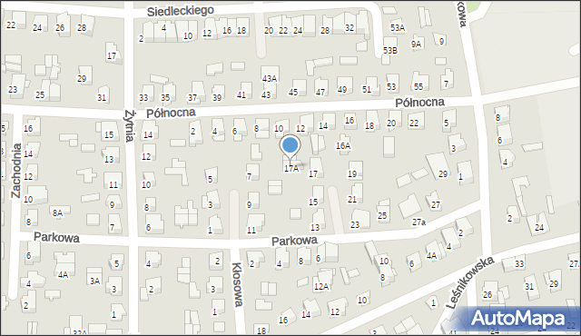 Łapy, Parkowa, 17A, mapa Łapy