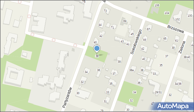 Laski, Partyzantów, 38, mapa Laski