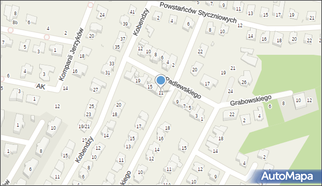 Latchorzew, Padlewskiego Zygmunta, gen., 11, mapa Latchorzew