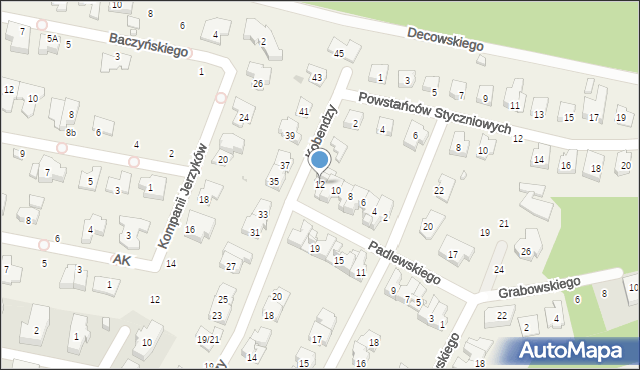 Latchorzew, Padlewskiego Zygmunta, gen., 12, mapa Latchorzew