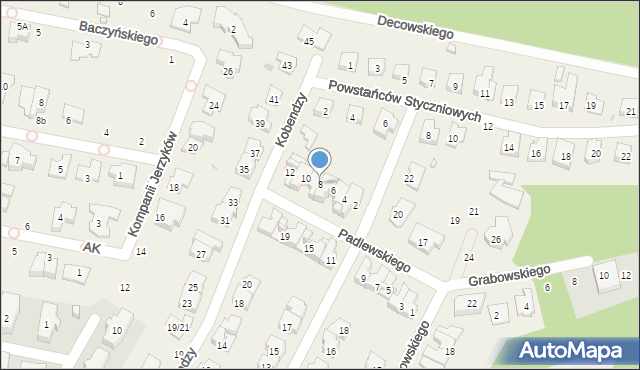 Latchorzew, Padlewskiego Zygmunta, gen., 8, mapa Latchorzew
