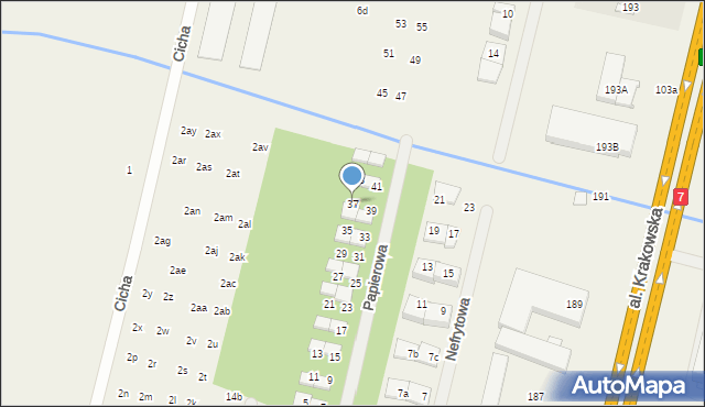 Łazy, Papierowa, 37, mapa Łazy