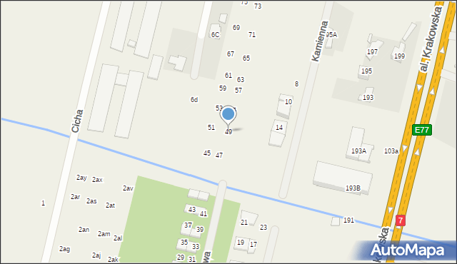 Łazy, Papierowa, 49, mapa Łazy