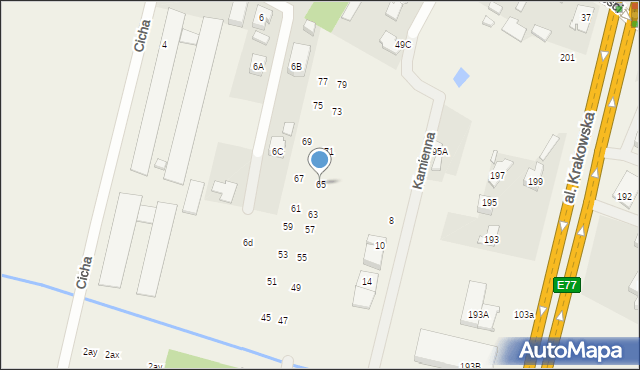 Łazy, Papierowa, 65, mapa Łazy