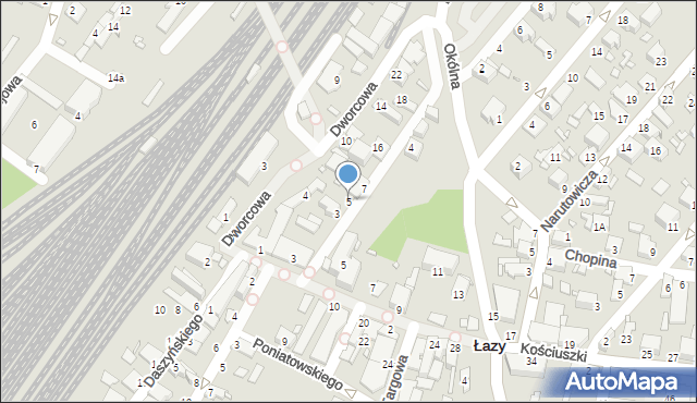 Łazy, Parkowa, 5, mapa Łazy