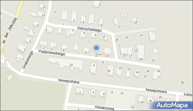 Łeba, Paderewskiego Ignacego Jana, 11, mapa Łeba