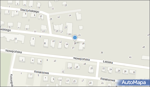 Łeba, Paderewskiego Ignacego Jana, 16, mapa Łeba