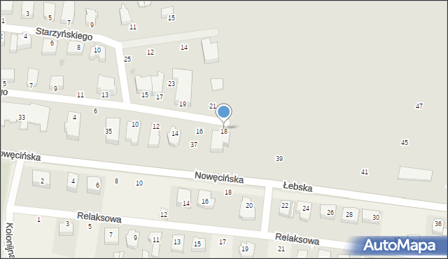 Łeba, Paderewskiego Ignacego Jana, 18, mapa Łeba