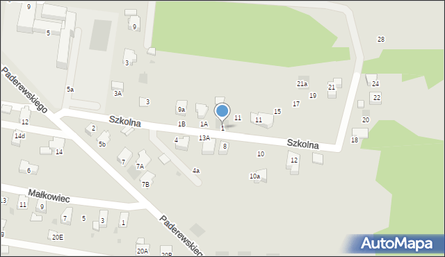 Lędziny, Paderewskiego Ignacego Jana, 1, mapa Lędziny