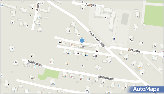 Lędziny, Paderewskiego Ignacego Jana, 12a, mapa Lędziny