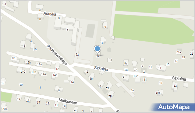 Lędziny, Paderewskiego Ignacego Jana, 3A, mapa Lędziny