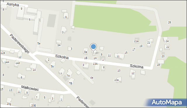 Lędziny, Paderewskiego Ignacego Jana, 9B, mapa Lędziny