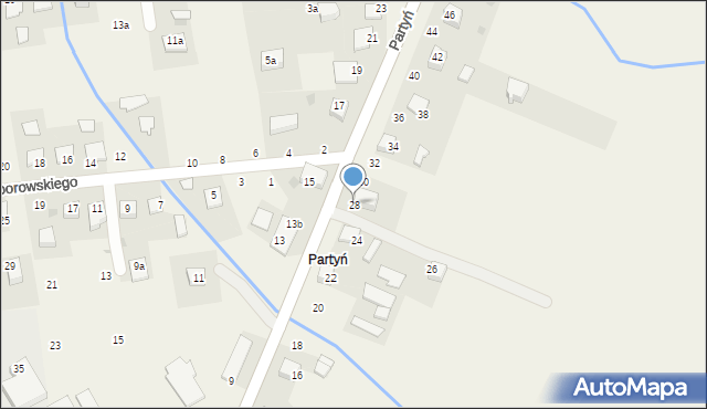 Łęg Tarnowski, Partyń, 28, mapa Łęg Tarnowski