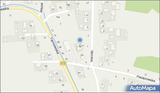 Łęg Tarnowski, Pawęzowska, 5a, mapa Łęg Tarnowski