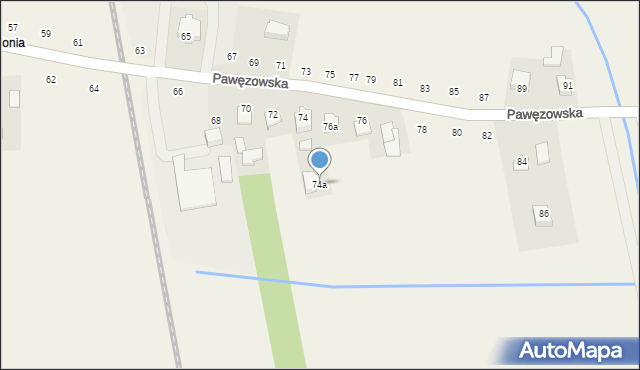 Łęg Tarnowski, Pawęzowska, 74a, mapa Łęg Tarnowski
