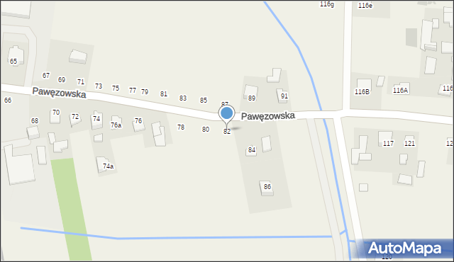 Łęg Tarnowski, Pawęzowska, 82, mapa Łęg Tarnowski