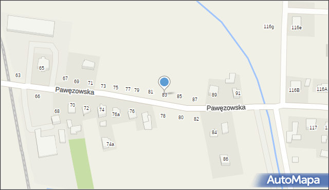 Łęg Tarnowski, Pawęzowska, 83, mapa Łęg Tarnowski