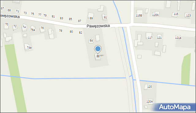 Łęg Tarnowski, Pawęzowska, 86, mapa Łęg Tarnowski