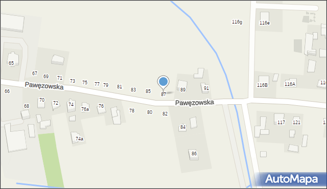 Łęg Tarnowski, Pawęzowska, 87, mapa Łęg Tarnowski