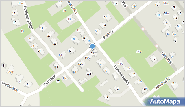 Legionowo, Parkowa, 59, mapa Legionowo