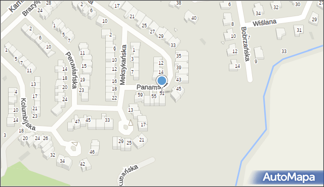 Legnica, Panamska, 51, mapa Legnicy