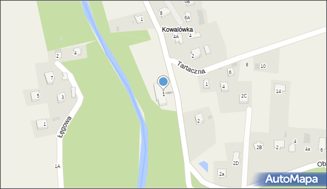 Łękawica, Parkowa, 1, mapa Łękawica