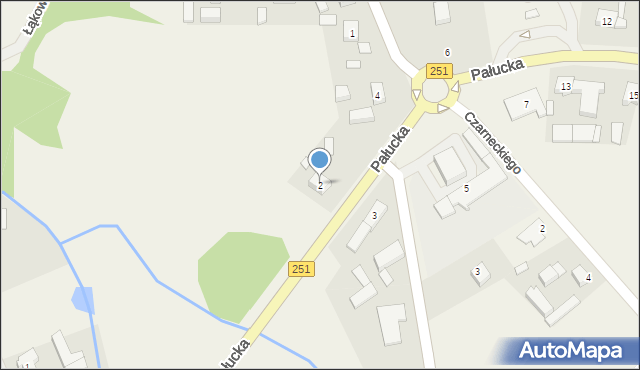 Łekno, Pałucka, 2, mapa Łekno