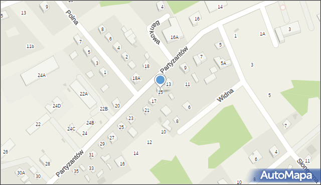 Leoncin, Partyzantów, 15, mapa Leoncin