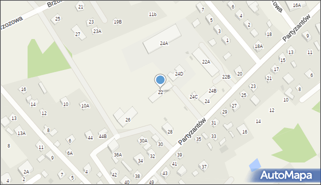 Leoncin, Partyzantów, 22, mapa Leoncin