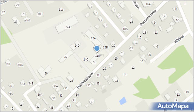 Leoncin, Partyzantów, 24B, mapa Leoncin