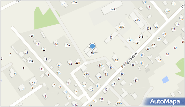 Leoncin, Partyzantów, 26, mapa Leoncin