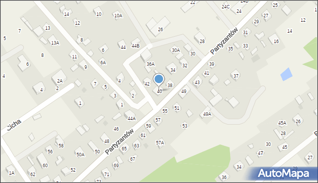 Leoncin, Partyzantów, 40, mapa Leoncin