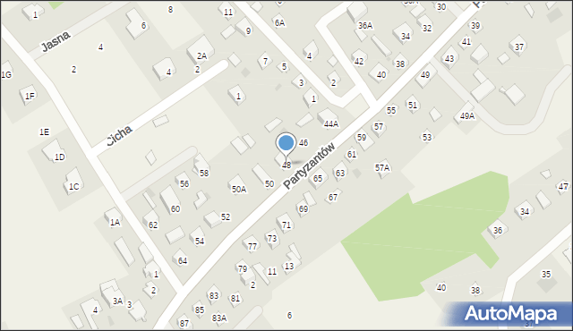 Leoncin, Partyzantów, 48, mapa Leoncin