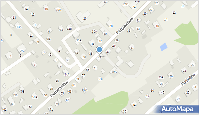 Leoncin, Partyzantów, 49, mapa Leoncin