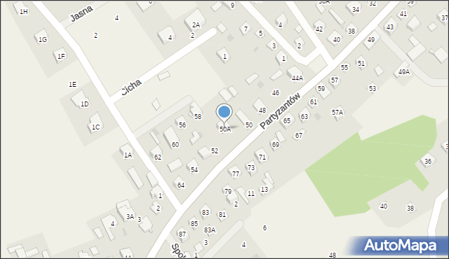 Leoncin, Partyzantów, 50A, mapa Leoncin