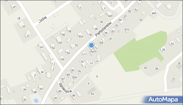 Leoncin, Partyzantów, 73, mapa Leoncin