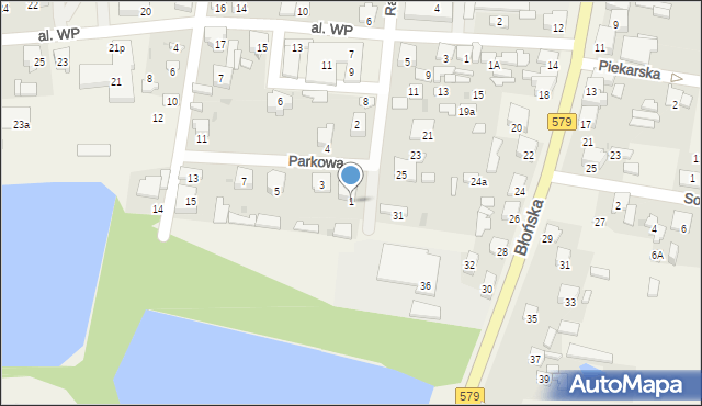 Leszno, Parkowa, 1, mapa Leszno