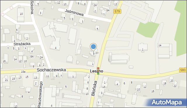Leszno, Partyzantów, 3A, mapa Leszno