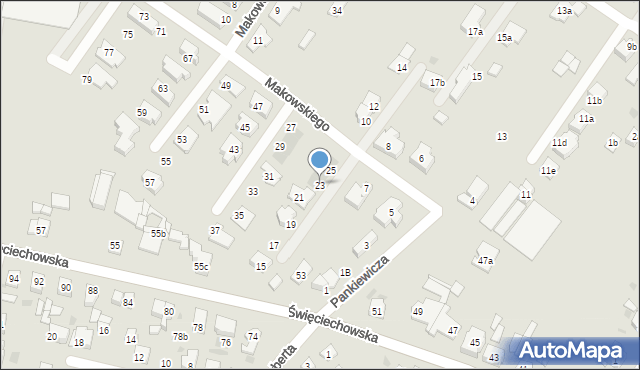 Leszno, Pankiewicza Józefa, 23, mapa Leszno