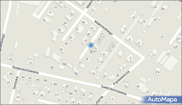 Leszno, Pankiewicza Józefa, 33, mapa Leszno