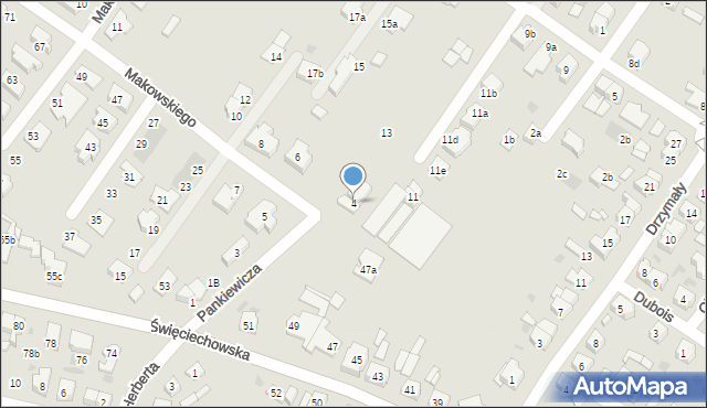Leszno, Pankiewicza Józefa, 4, mapa Leszno
