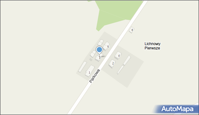 Lichnowy, Parkowa, 3, mapa Lichnowy