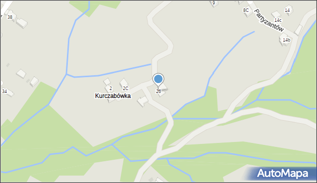 Limanowa, Partyzantów, 26, mapa Limanowa